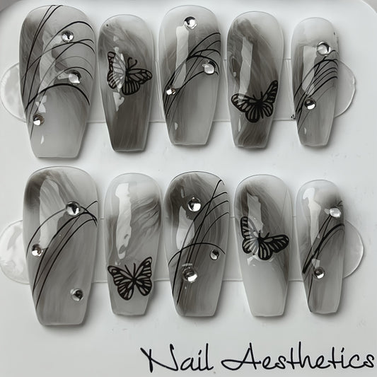 Exquisite Handcrafted Medium Ballerina Press-On Nails