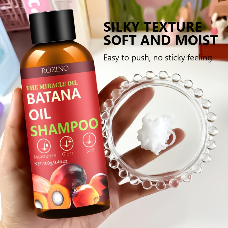 3pcs Batana Hair Care Essential Oil Set, Combined with Shampoo, Conditioner