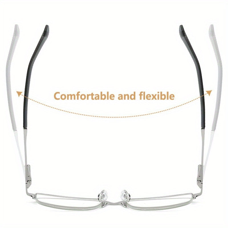 +1.0 to +4.0 Magnifying Power Half-Rim Reading Glasses for Men