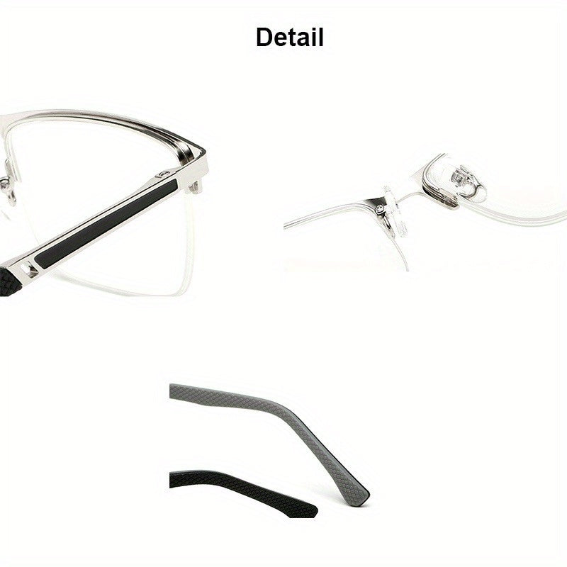 +1.0 to +4.0 Magnifying Power Half-Rim Reading Glasses for Men
