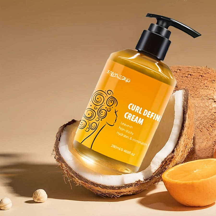 1 Bottle Unisex Adult 9.47oz Argan Oil Curl Defining Cream, Hydrating & Weightless