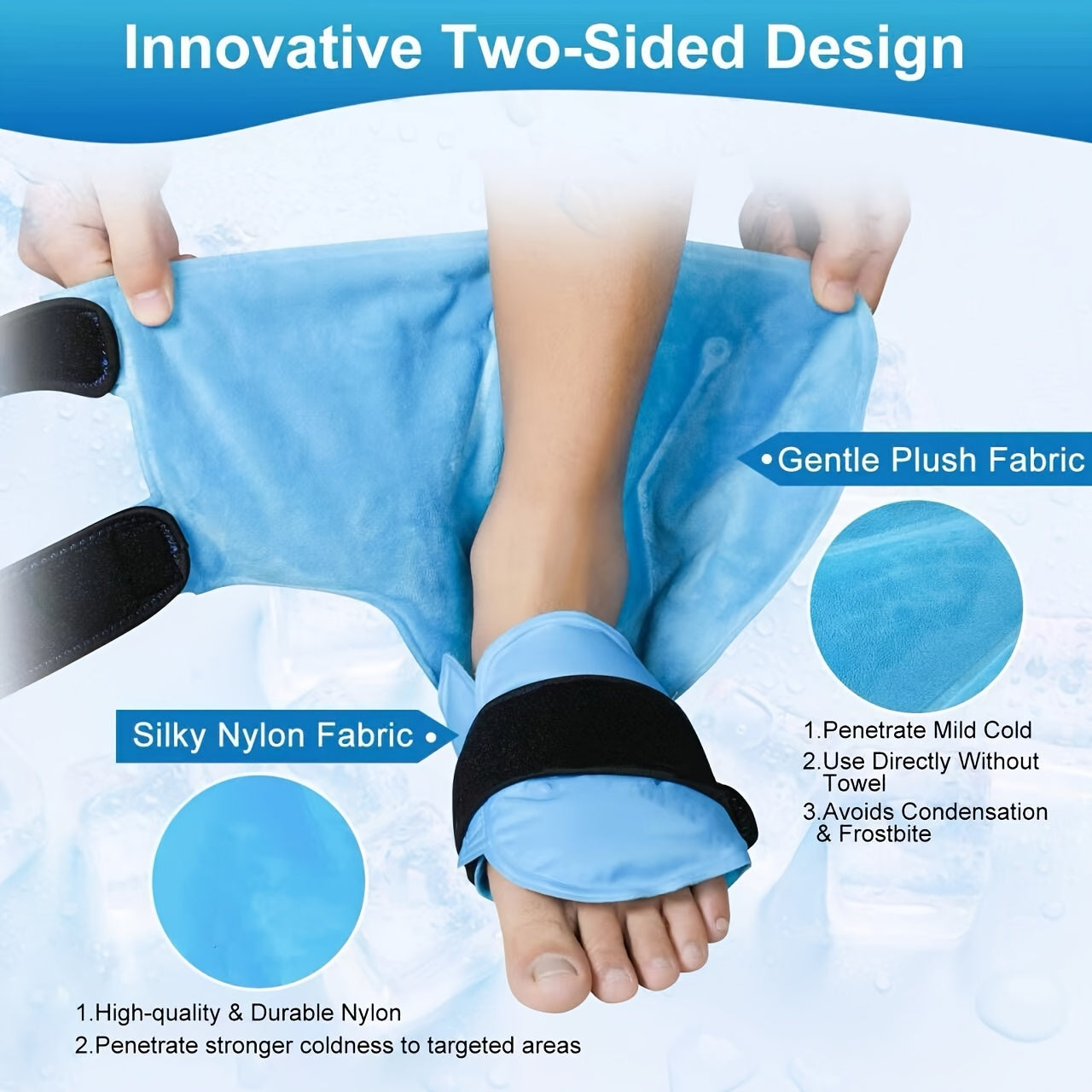 Reusable Ankle Ice Pack Wrap for Pain Relief & Injury Recovery
