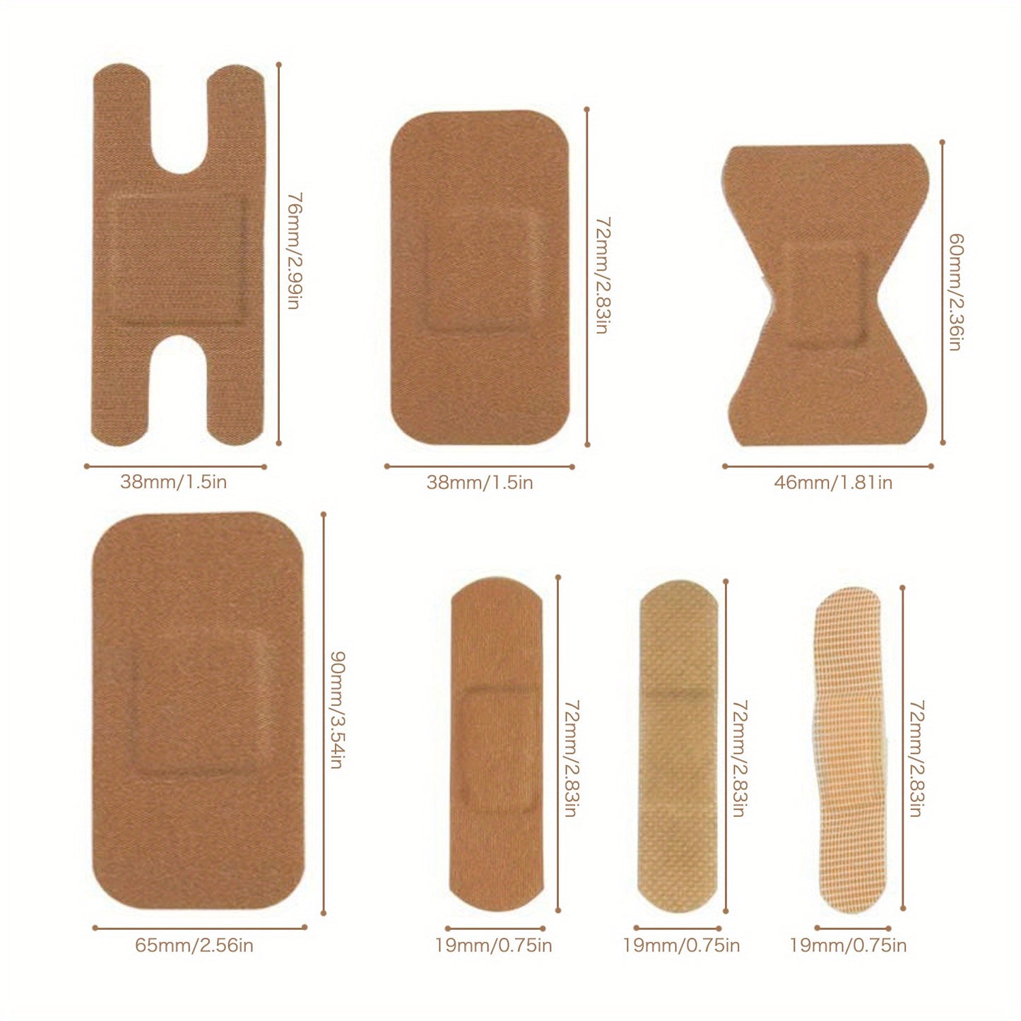 50/100 Pieces of Breathable Elastic Fabric Adhesive Bandages