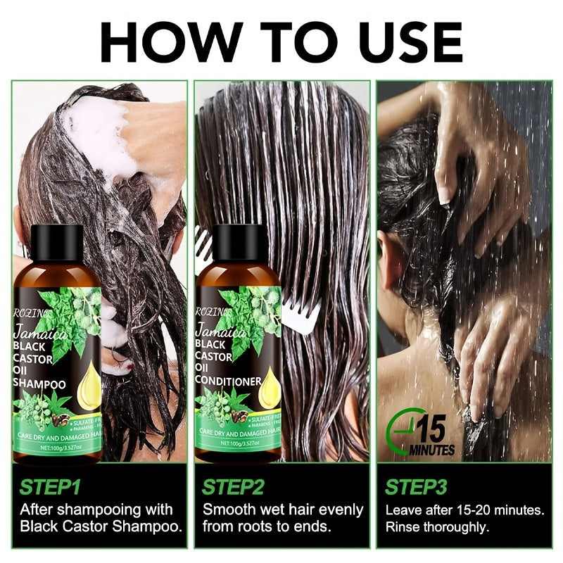 Jamaican Black Castor Oil Shampoo Conditioner Combination Set, Gentle Cleansing, Moisturizing
