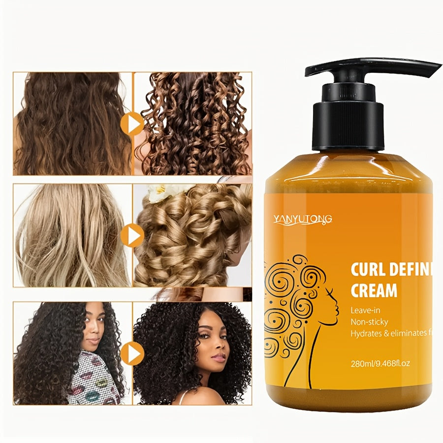1 Bottle Unisex Adult 9.47oz Argan Oil Curl Defining Cream, Hydrating & Weightless