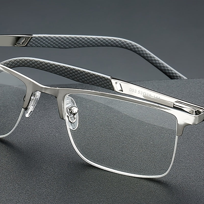 +1.0 to +4.0 Magnifying Power Half-Rim Reading Glasses for Men