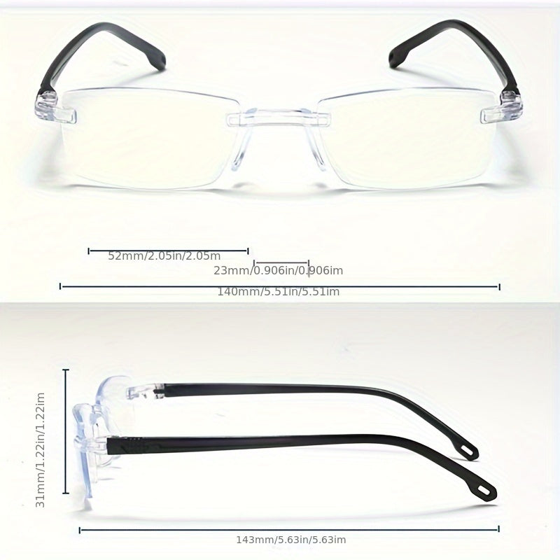 6pcs Frameless Anti-Eyestrain Reading Glasses with Cut Edges