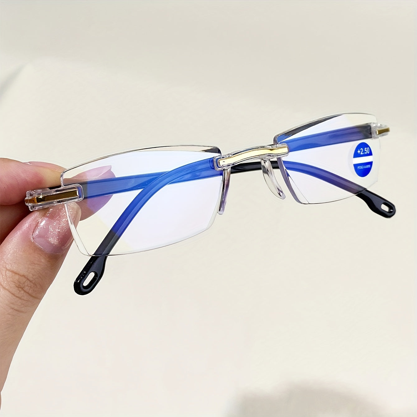 8-Pack Rimless Reading Glasses