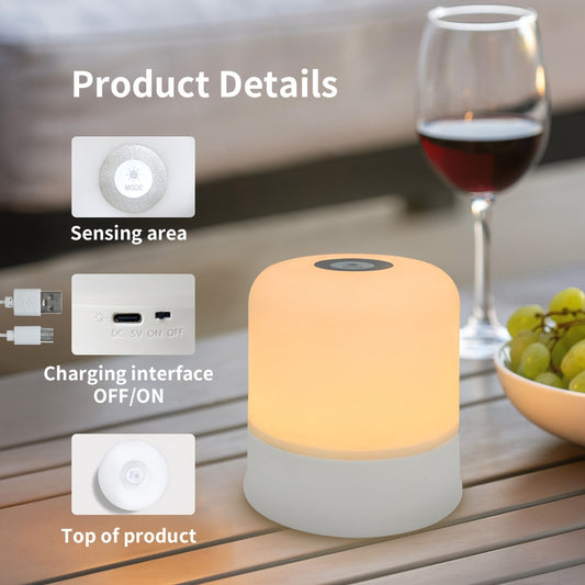 1pc NewAoNaSen Dimmable LED Night Light, Touch Sensor Bedside Lamp, USB Rechargeable Soft Eye-Care Uplight, Portable Tabletop Lighting for Various Rooms, Ideal for Sleep Aid & Holiday Gifts