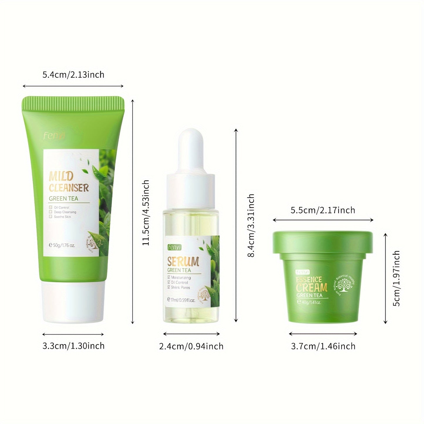 Fenyi Green Tea Soothing Face Serum Relieve Acne Cream Cleansing Pores Facial Wash