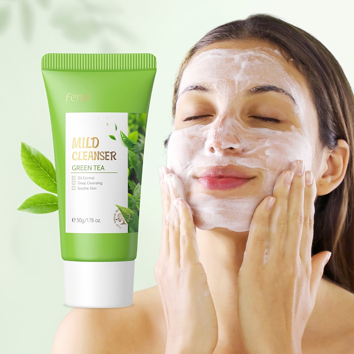 Fenyi Green Tea Soothing Face Serum Relieve Acne Cream Cleansing Pores Facial Wash