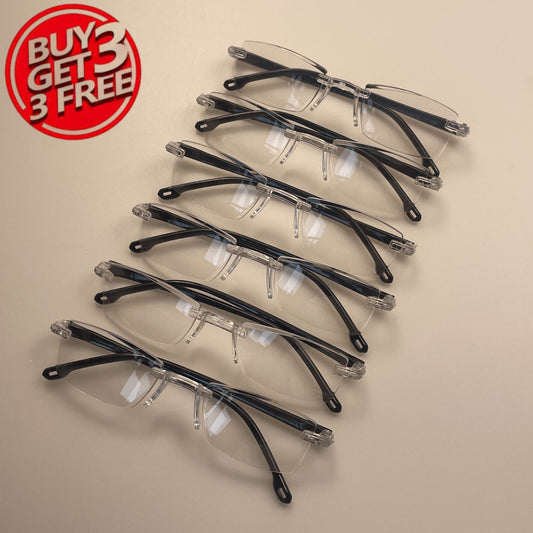 6pcs Frameless Anti-Eyestrain Reading Glasses with Cut Edges