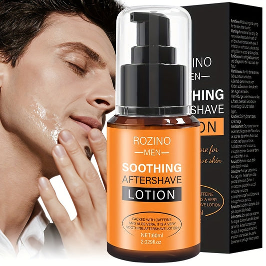 ROZINO Men's Soothing After Shave Lotion: 2.03oz - Caffeine, Aloe Vera, and Shea Butter