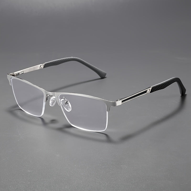 +1.0 to +4.0 Magnifying Power Half-Rim Reading Glasses for Men