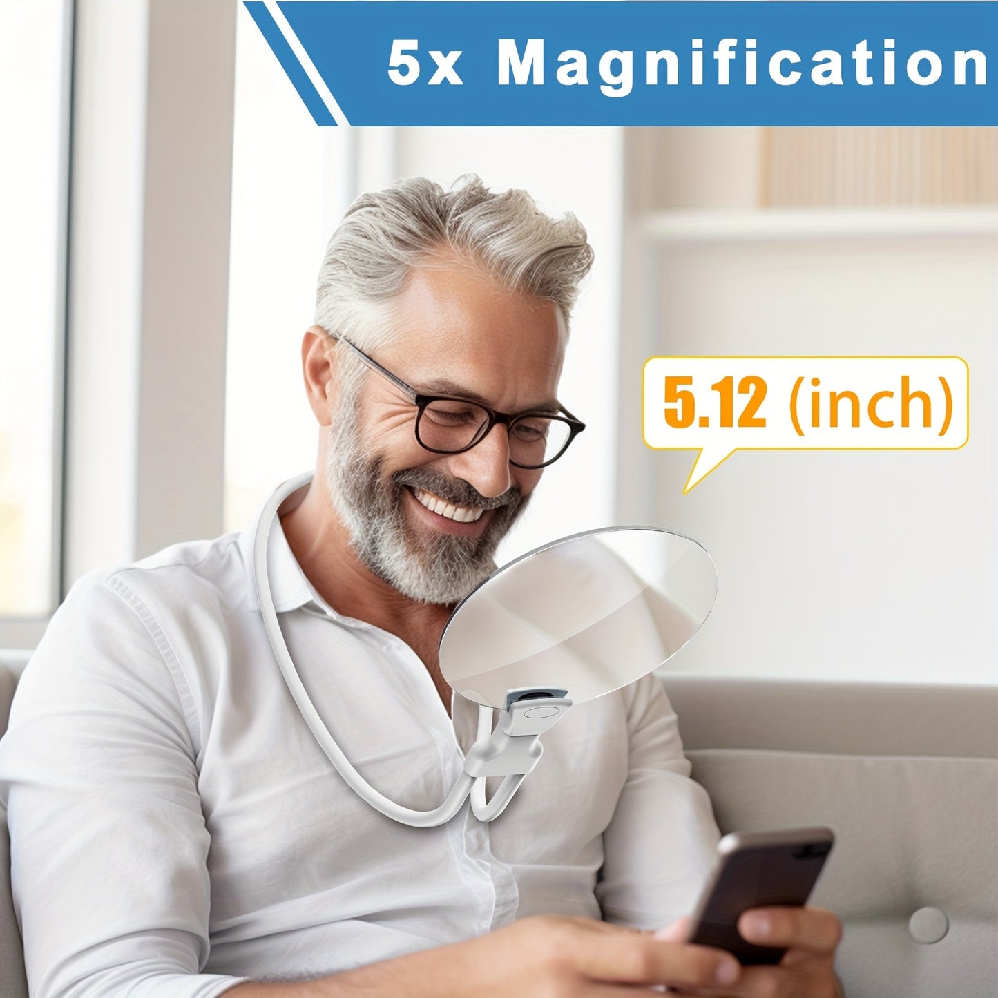 Magnifying Glass with Lens, Hands-Free Adjustable Neckwear