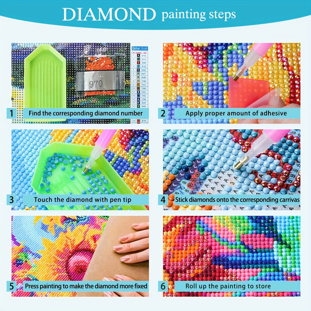 1pc Large Size 40x40cm/15.7x15.7in DIY 5D Aurora Diamond Art Painting