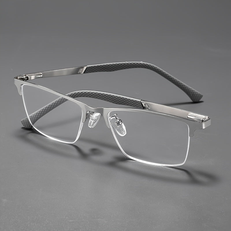 +1.0 to +4.0 Magnifying Power Half-Rim Reading Glasses for Men