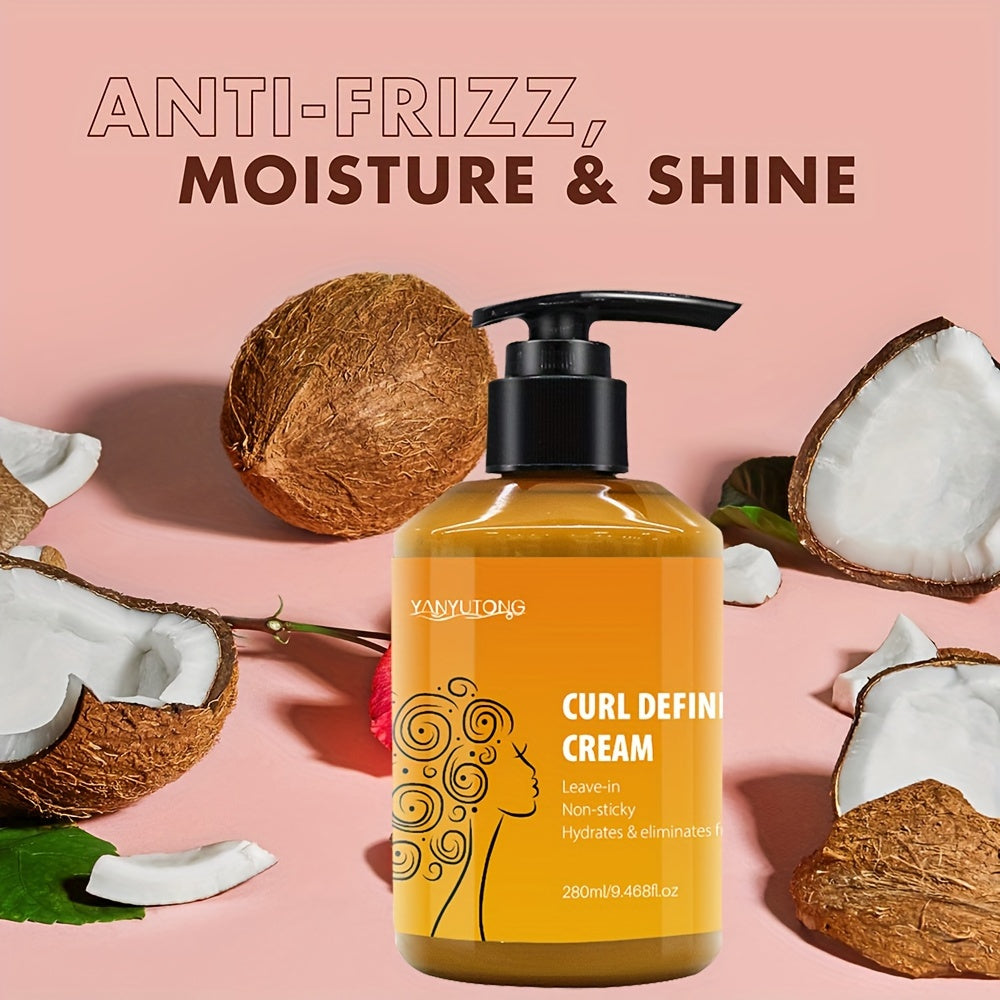 1 Bottle Unisex Adult 9.47oz Argan Oil Curl Defining Cream, Hydrating & Weightless