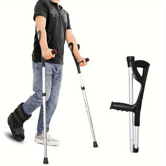 1/2pcs Adjustable Height Telescopic Aluminum Alloy Arm Crutches