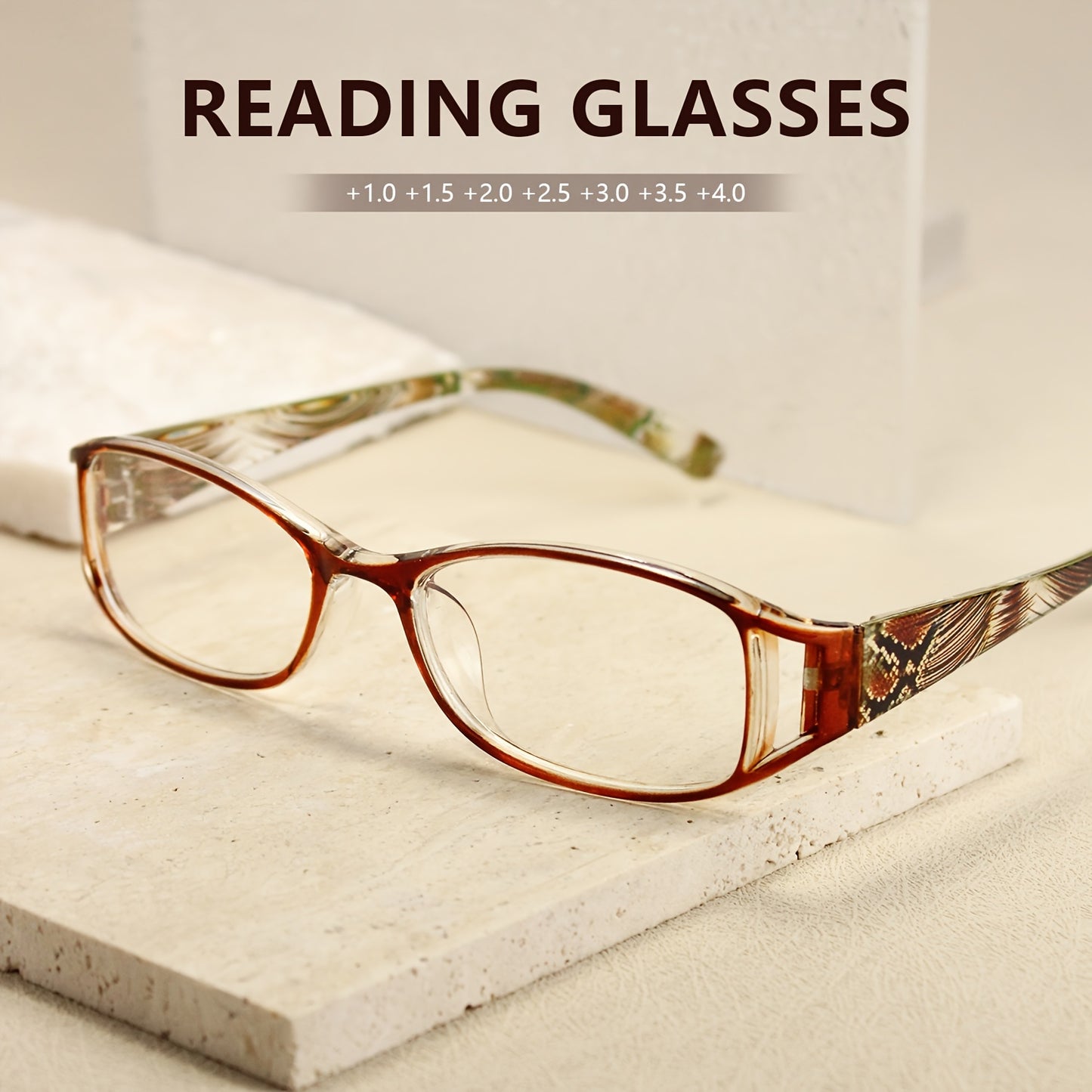 Fashionable Reading Glasses with Colorful Printed Frames