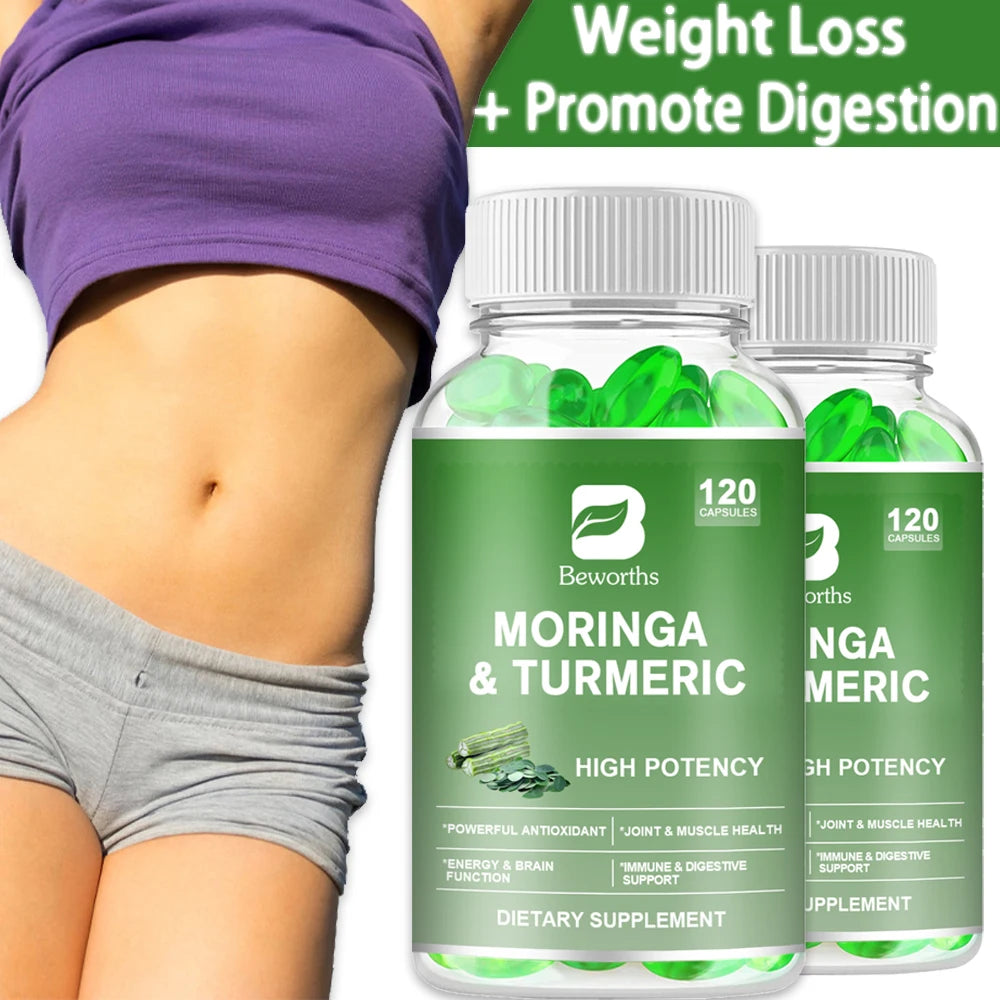 BEWORTHS Organic Moringa & Turmeric Capsules