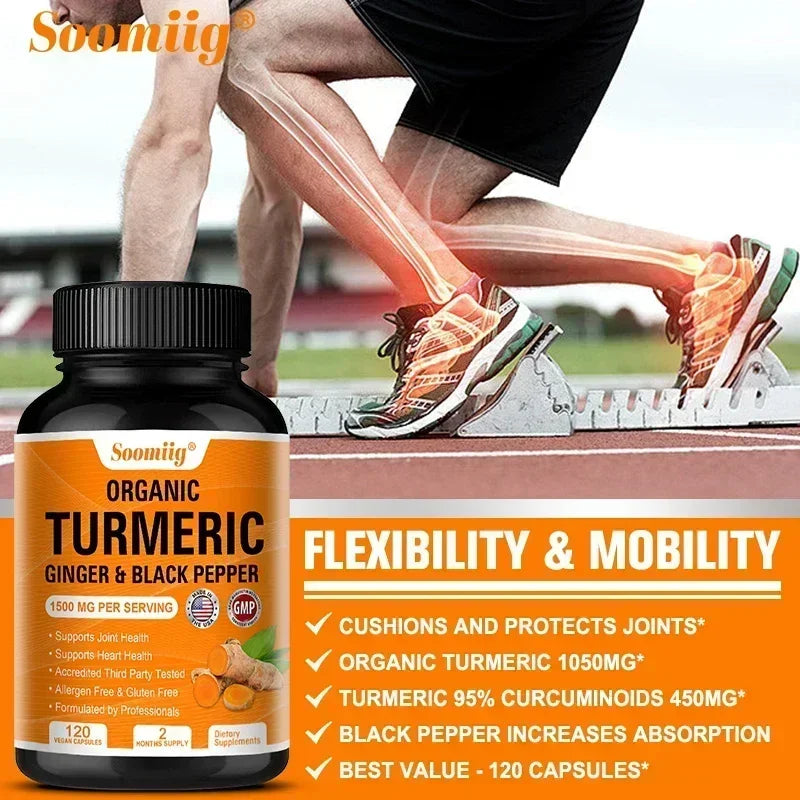 Organic Turmeric with Black Pepper, Ginger and Active Curcumin
