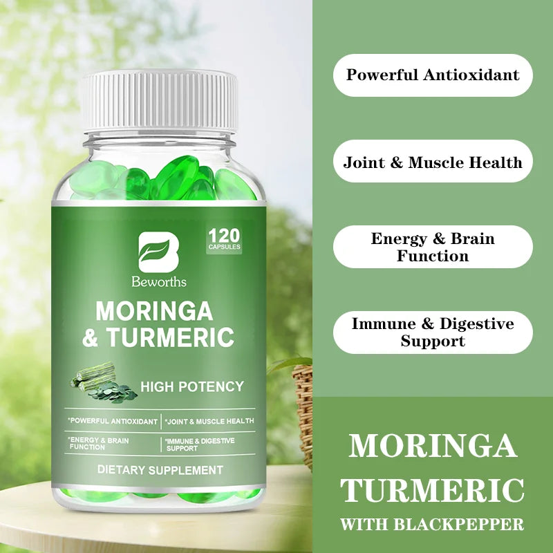 BEWORTHS Organic Moringa & Turmeric Capsules
