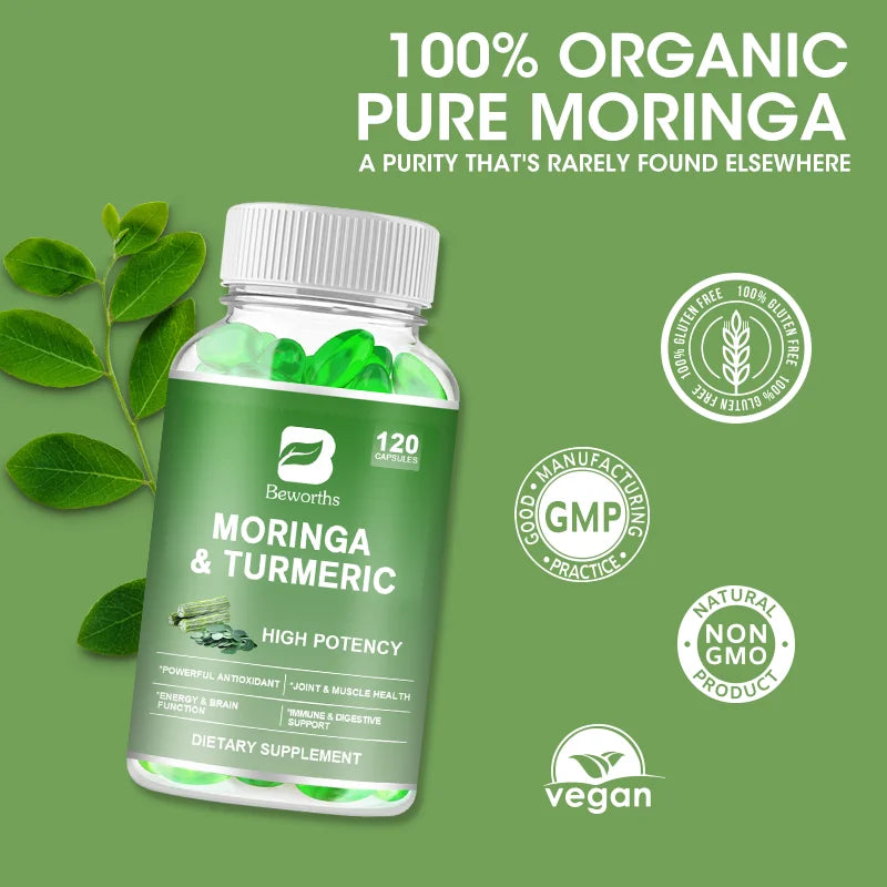 BEWORTHS Organic Moringa & Turmeric Capsules