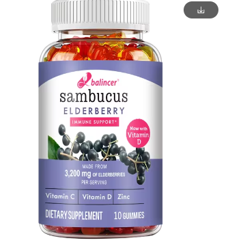 Balincer Elderberry 3200 mg Gummies - Cellular Protection from Oxidative Stress and Immune Support, Non-GMO Vegan