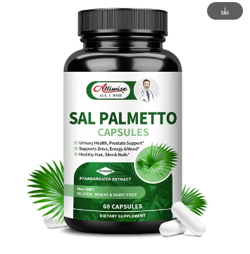 Alliwise Saw Palm Capsules Male Health Supplement for Healthy Hair and Prostate Frequent Micturition Urinary Tract Infection