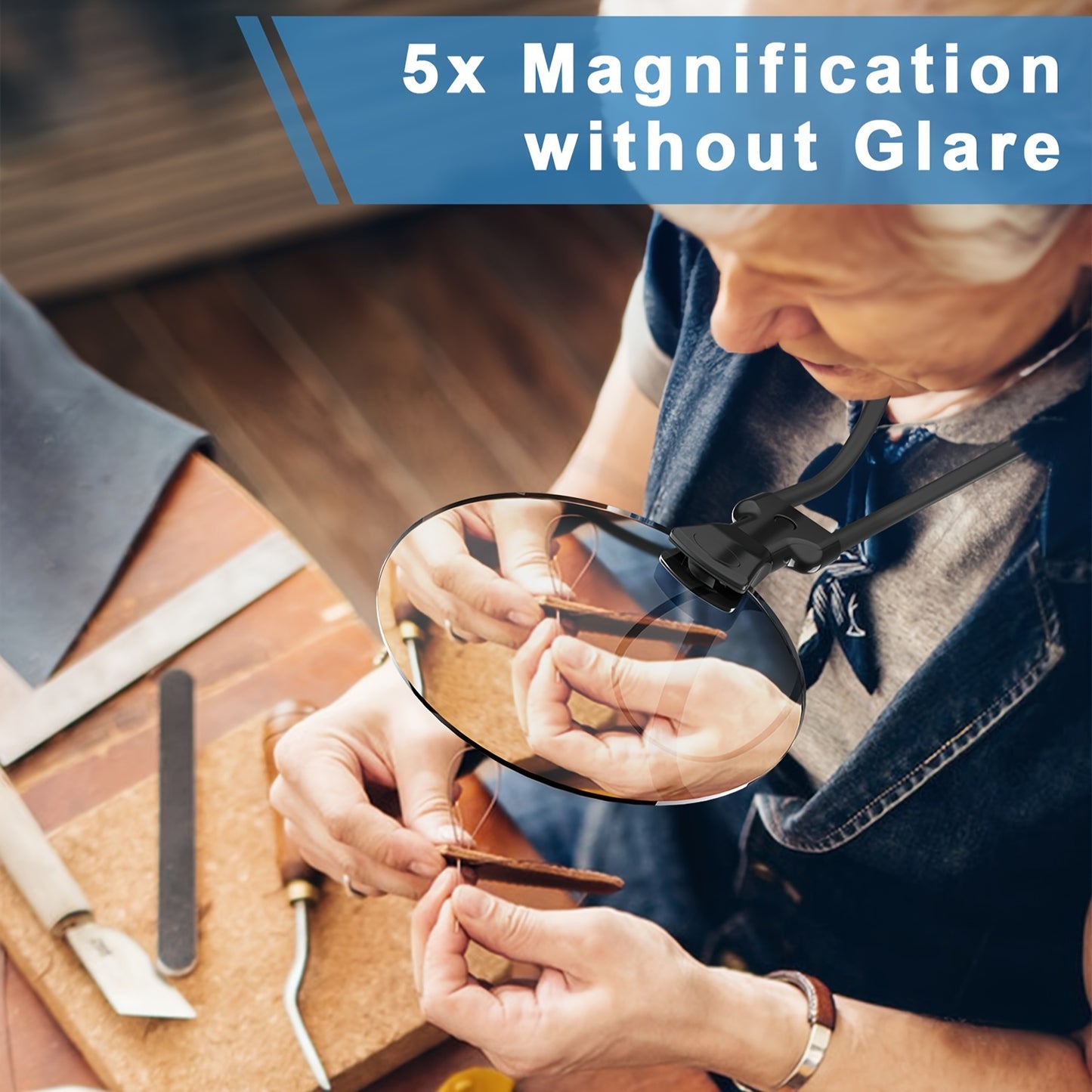 Magnifying Glass with Lens, Hands-Free Adjustable Neckwear