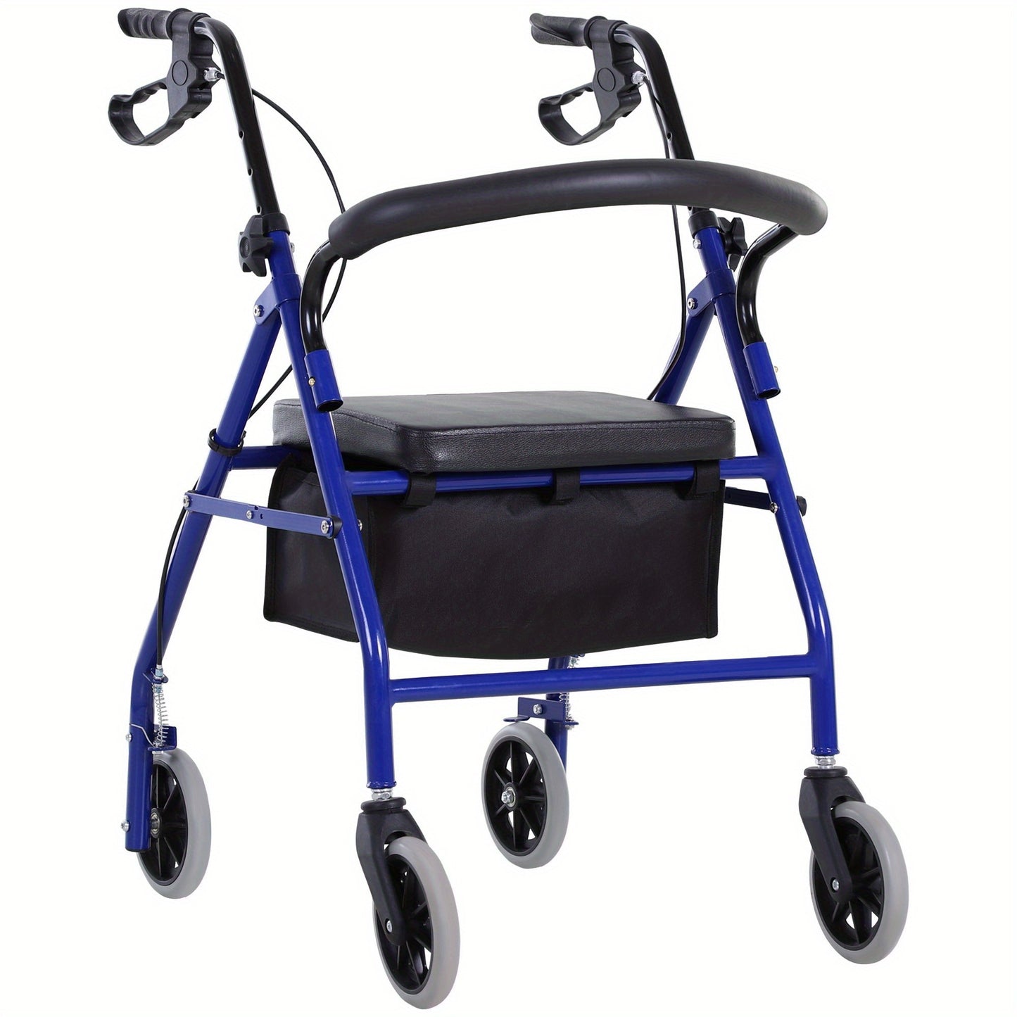 HOMCOM Folding Aluminum Rollator Walker with Adjustable Handle Height