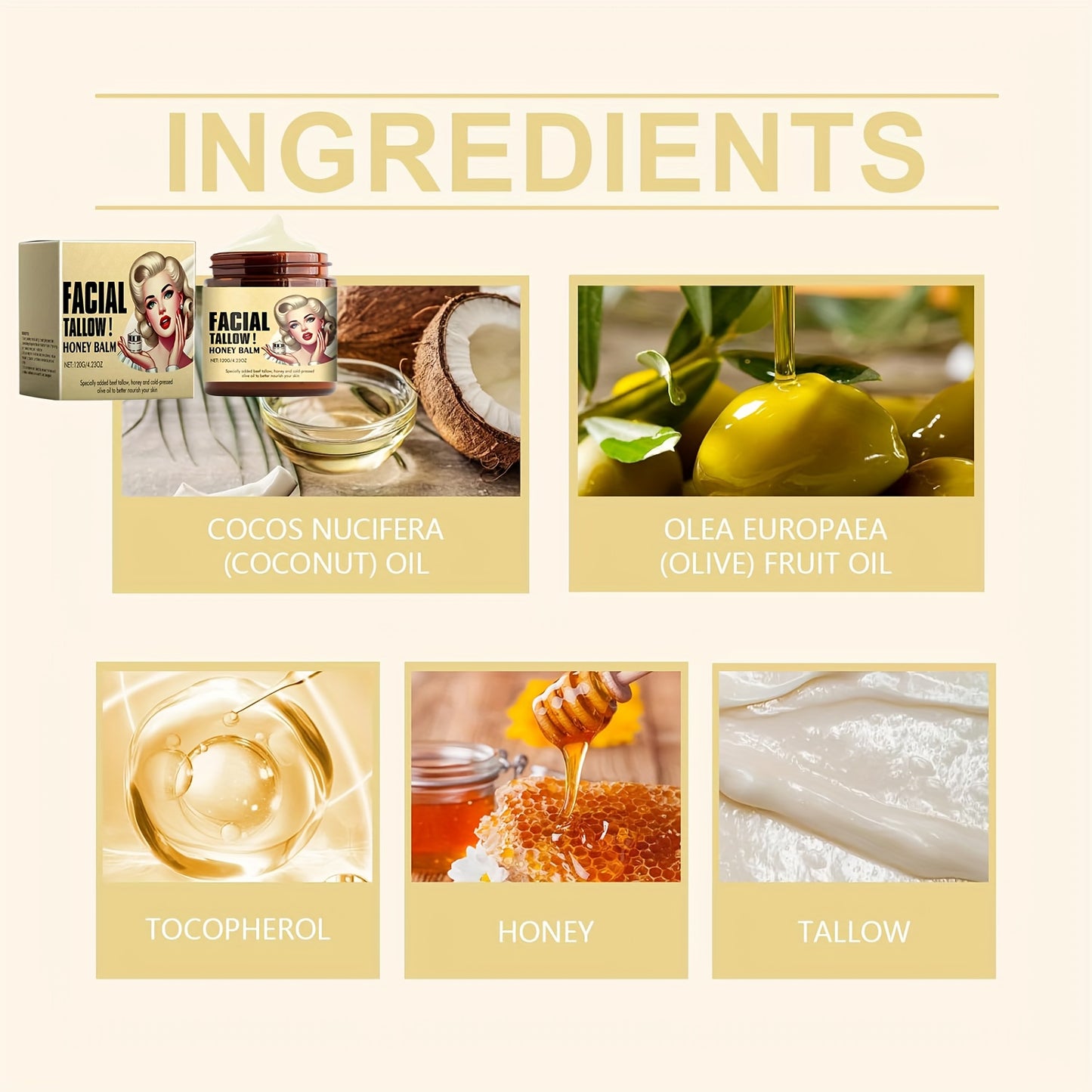 Grass-Fed Beef Tallow & Honey Balm