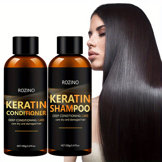 ROZINO Keratin Shampoo and Conditioner Set, 2pcs
