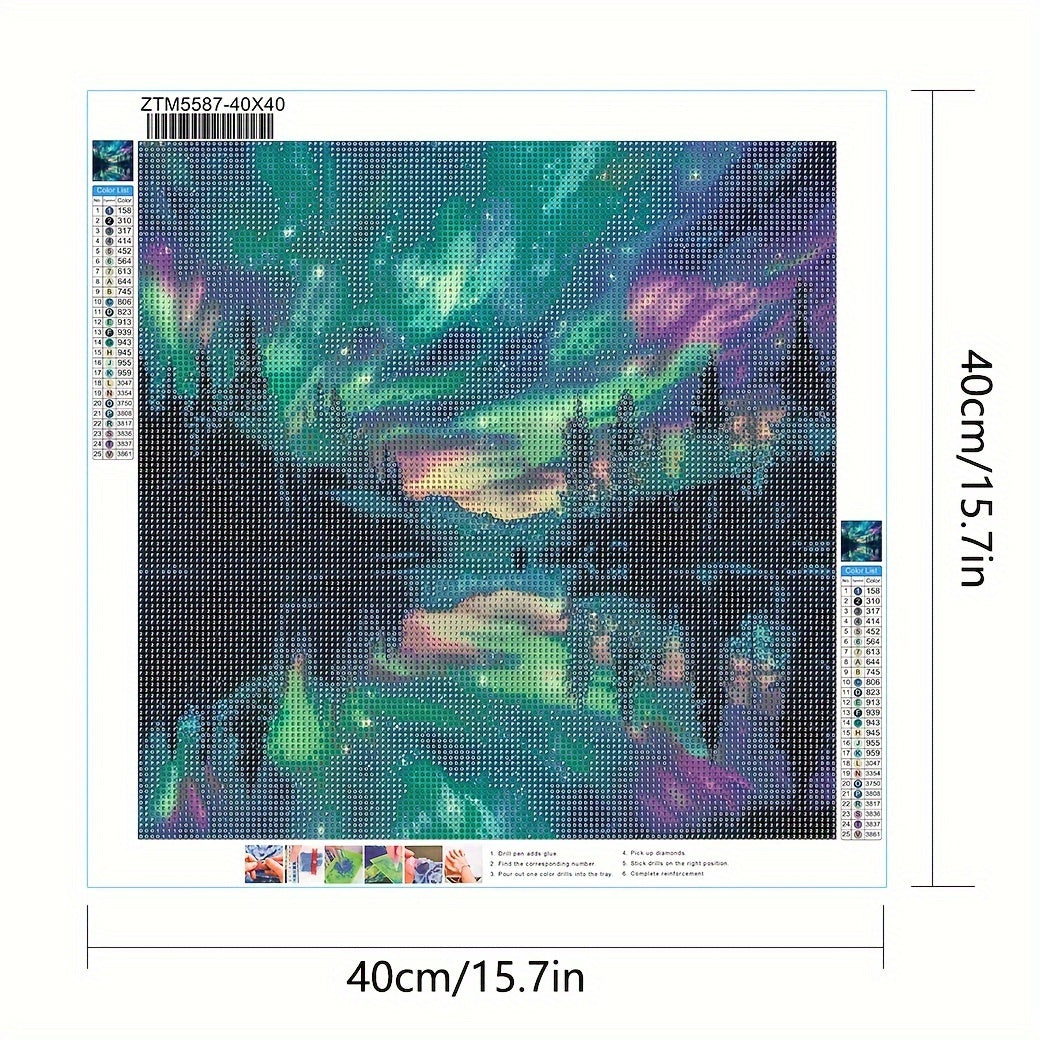 1pc Large Size 40x40cm/15.7x15.7in DIY 5D Aurora Diamond Art Painting