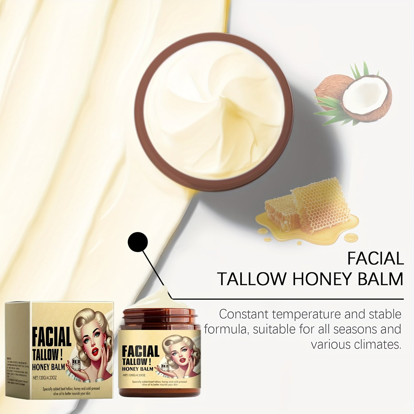 Grass-Fed Beef Tallow & Honey Balm