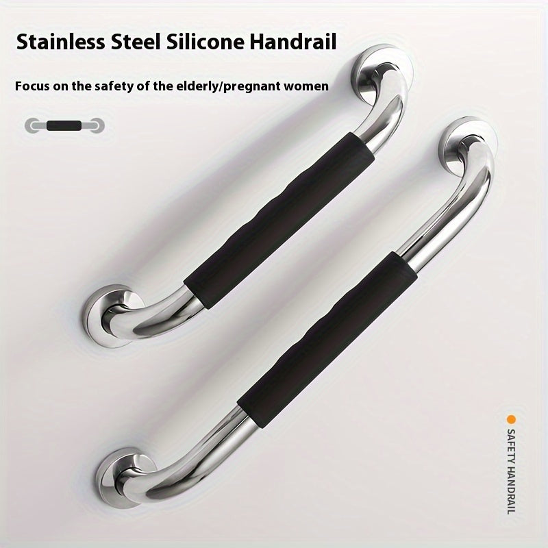 Stainless Steel Bathroom Handrail with Silicone Grip