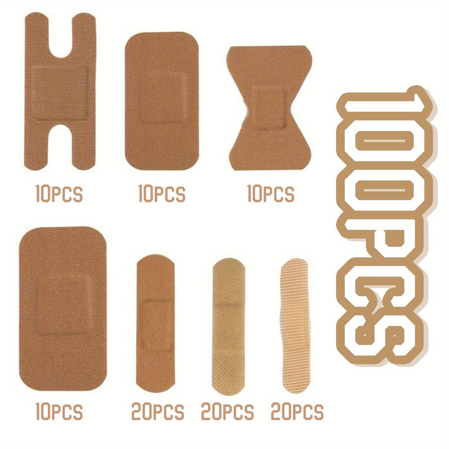 50/100 Pieces of Breathable Elastic Fabric Adhesive Bandages