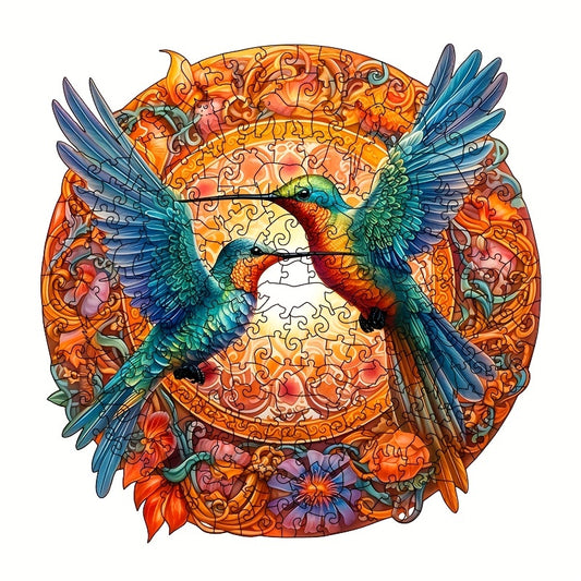 Wooden Hummingbird Shaped Jigsaw Puzzle