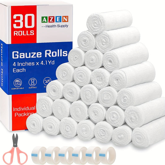 30 Pack Cotton Gauze Rolls