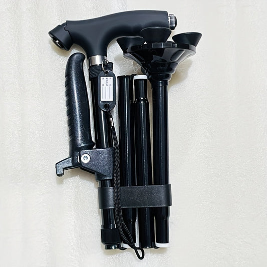 All-Terrain LED Walking Cane: Secure, Foldable & Adjustable