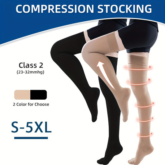 1 Pair Thigh High Compression Stockings