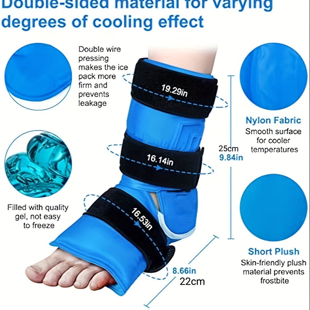 Ankle Ice Pack Wrap, Reusable Adjustable Gel Ice Pack