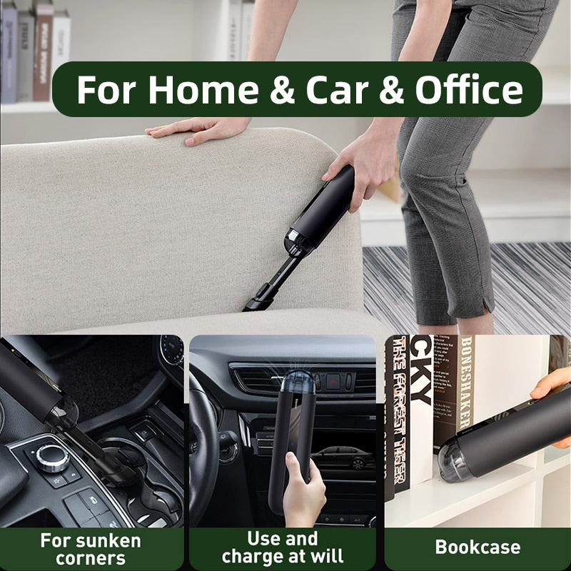 Portable Car Vacuum Cleaner Wireless 5000Pa Rechargeable