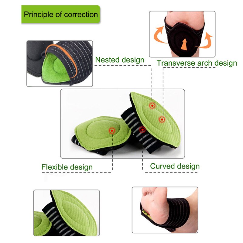 Pair Foot Insole Pads Arch Support