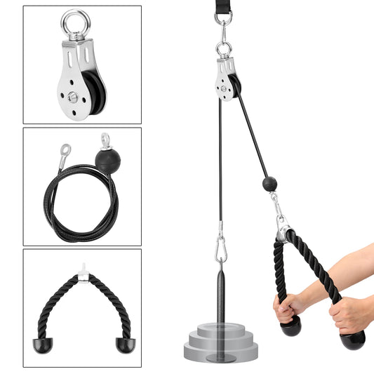 Fitness DIY Gym Pulley Cable Machine Attachment System